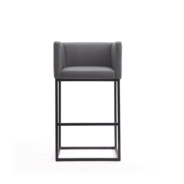 Manhattan Comfort Embassy Barstool in Grey and Black (Set of 2) - 2-BS018-GY
