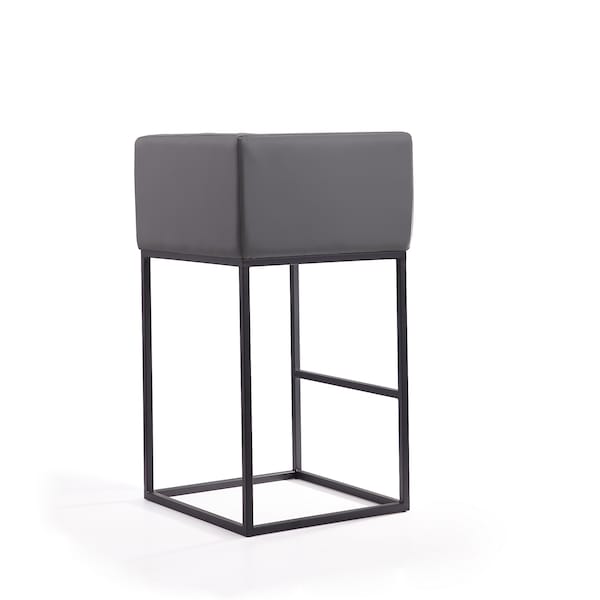 Manhattan Comfort Embassy Barstool in Grey and Black (Set of 2) - 2-BS018-GY
