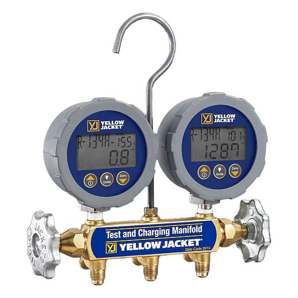 Yellow Jacket Manifold Gauge Set, 3 1/8 in Gauge - 46060