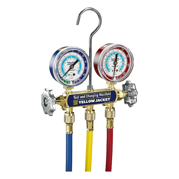 Yellow Jacket Manifold Gauge Set, 5 ft L, 2 1/2 in Gauge - 41211