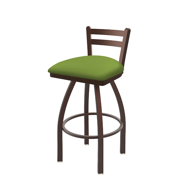 Holland Bar Stool Co 30" Low Back Swivel Bar Stool, Bronze Finish, Canter Kiwi Green Seat - 41130BZ009