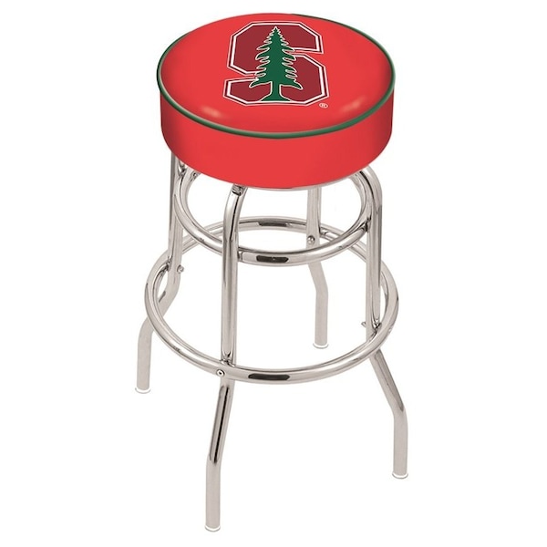 Holland Bar Stool Co 30" 4" Stanford Cushion Seat, Double-Ring Chrome Swivel Bar Stool - L7C130STNFRD