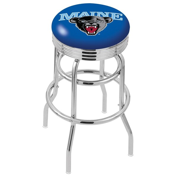 Holland Bar Stool Co 25" Chrome 2-Ring Maine Swivel Bar Stool, Accent Ring - L7C3C25MAINEU