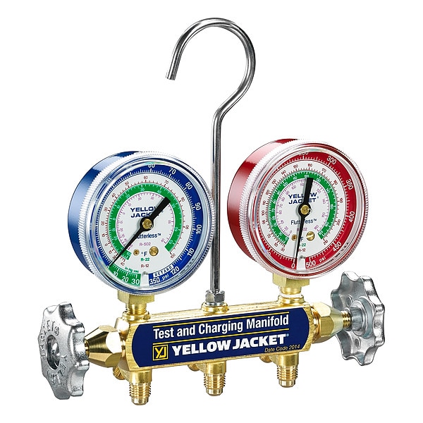 Yellow Jacket Manifold Gauge Set, 2 1/2 in Gauge - 41212