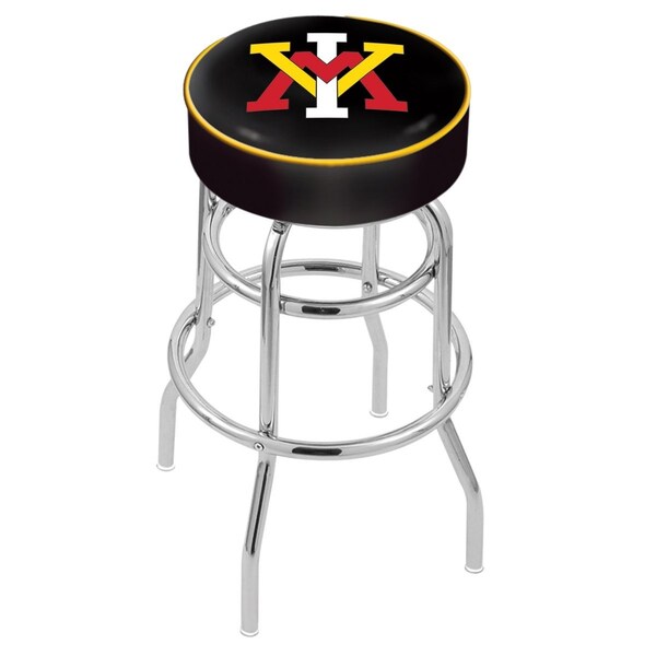 Holland Bar Stool Co 25" Virginia Military Inst Cushion Seat, 2-Ring Chrome Swivel Bar Stool - L7C125VAMILI