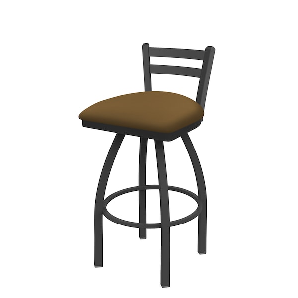 Holland Bar Stool Co 30" Low Back Swivel Bar Stool, Pewter Finish, Canter Saddle Seat - 41130PW012