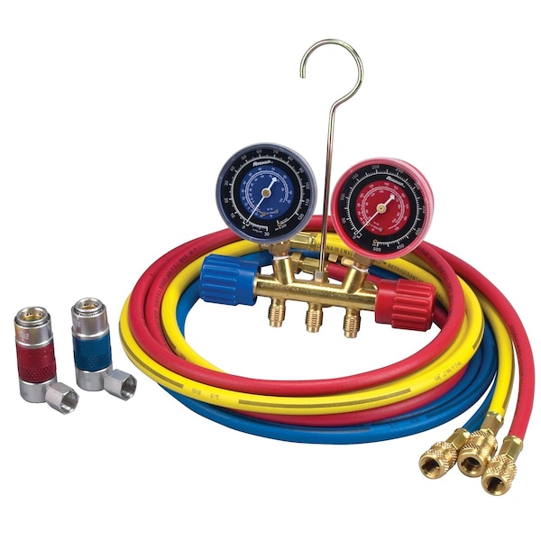 Bosch A/C R-134A Manifold Gauge Set With 72" Hose And Couplers - 45111
