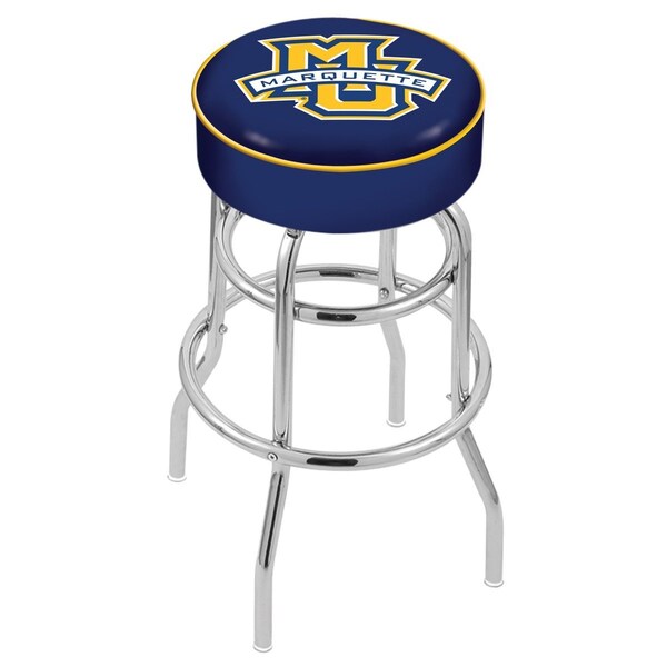 Holland Bar Stool Co 30" Marquette Cushion Seat, 2-Ring Chrome Swivel Bar Stool - L7C130MRQTTE