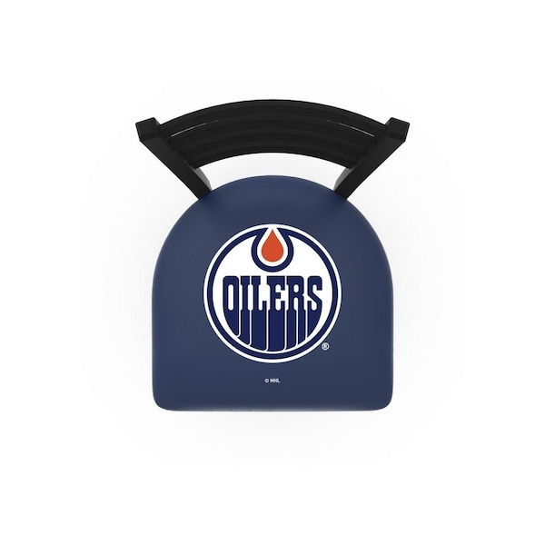 Holland Bar Stool Co 30" Blk Wrinkle Edmonton Oilers Swivel Bar Stool, Ladder Back - L01430EDMOIL