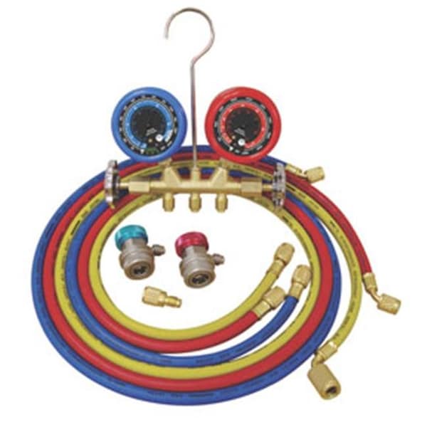 Atd Tools ATD Tools ATD-3694 Deluxe Dual Brass Ac Manifold Gauge Set - ATD-3694