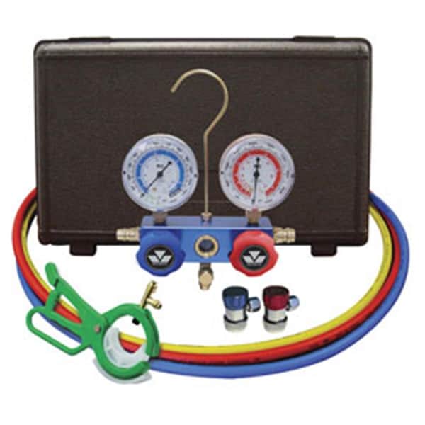 Mastercool Mastercool 89661PRO Automotive R-134A Manifold Gauge Set With Free 3-In-1Can Tap Valve - MSC-89661PRO