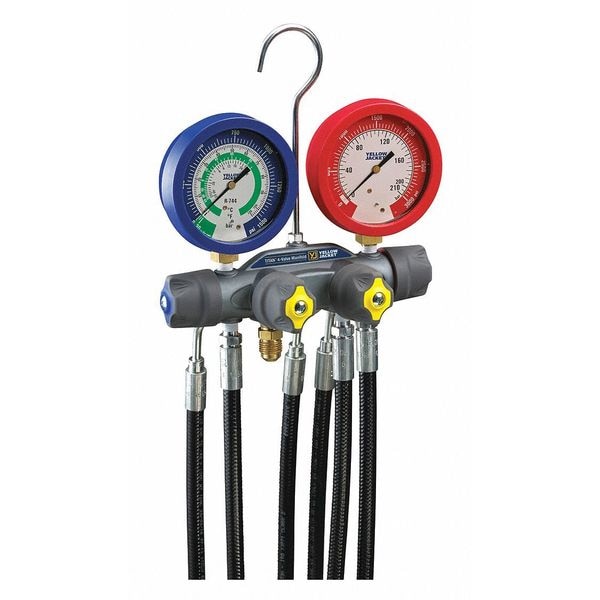 Yellow Jacket Manifold Gauge, 78" L, 1/4" Port Size - 45925