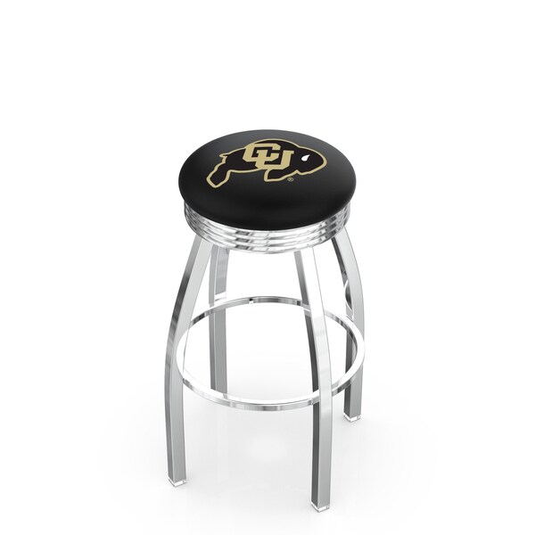 Holland Bar Stool Co 25" Chrome Colorado Swivel Bar Stool, Accent Ring - L8C3C25COLOUN