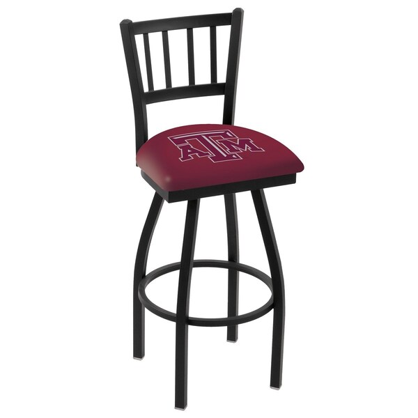 Holland Bar Stool Co 30" Blk Wrinkle Texas A&M Swivel Bar Stool, Jailhouse Back - L01830TEXA-M