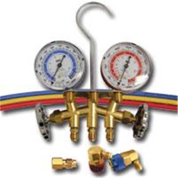 Mastercool Mastercool MSC66773 Dual R-12/R-134A Brass Manifold Gauge Set - MSC66773