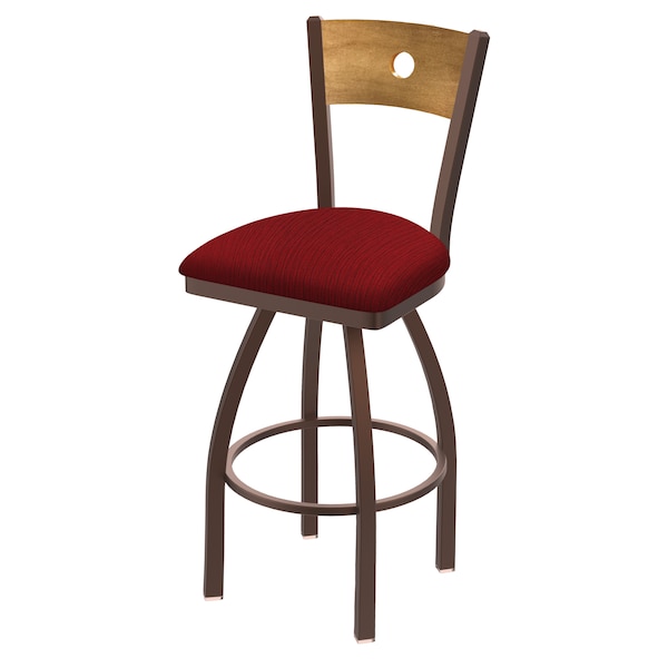 Holland Bar Stool Co 30" Swivel Counter Stool, Black Wrinkle, Med Back, Graph Ruby Seat - 83030BZMEDMPLB016