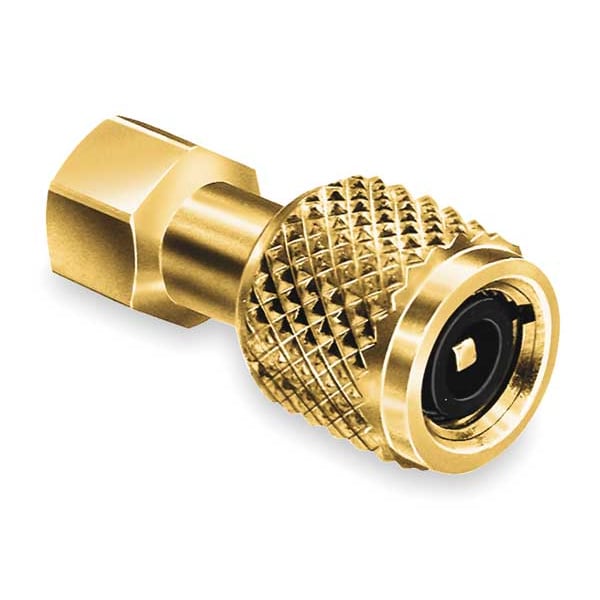 Jb Industries Quick Coupler, 1/4 QC x 1/8 in FE NPT, Right Handed, 180 Degrees, 3 in L, Brass - QC-S4A