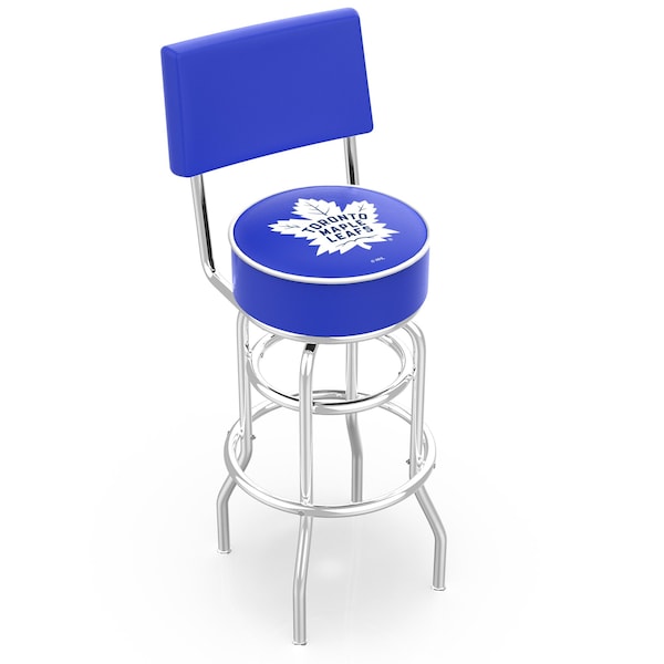 Holland Bar Stool Co 25" Chrome 2-Ring Toronto Maple Leafs Swivel Bar Stool, Back - L7C425TORMPL