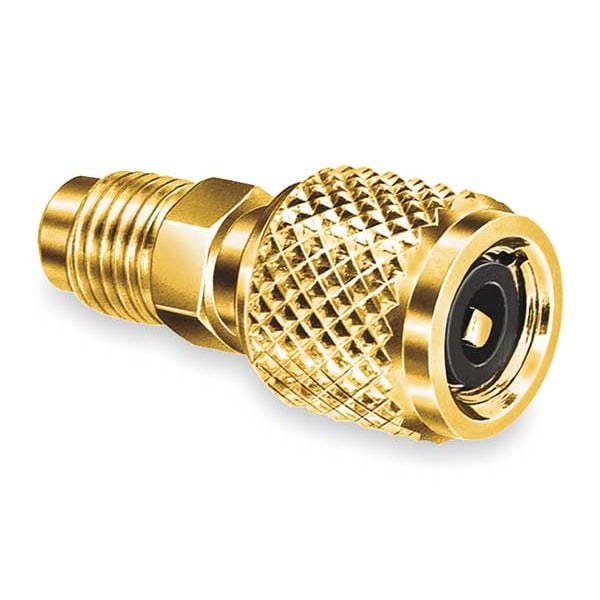 Jb Industries Quick Coupler, 180 Degree, 3 in L, 3/8 in Female SAE x 1/4 in Male SAE, Right Hand, Brass - QC-S64