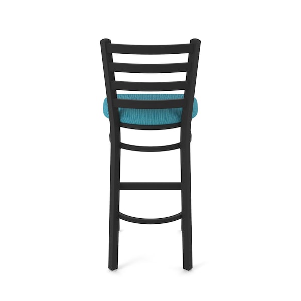 Holland Bar Stool Co 30" Stationary Bar Stool, Black Wrinkle, Graph Tidal Seat - 40030BW022