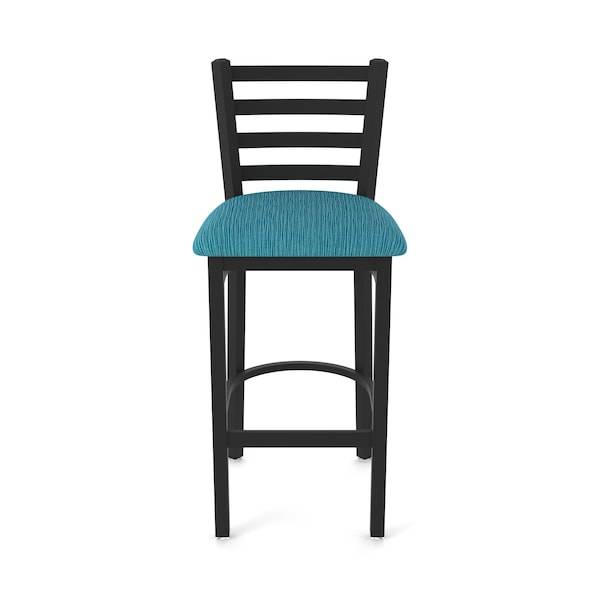 Holland Bar Stool Co 30" Stationary Bar Stool, Black Wrinkle, Graph Tidal Seat - 40030BW022