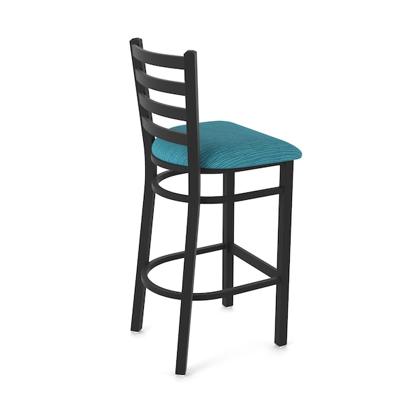 Holland Bar Stool Co 30" Stationary Bar Stool, Black Wrinkle, Graph Tidal Seat - 40030BW022