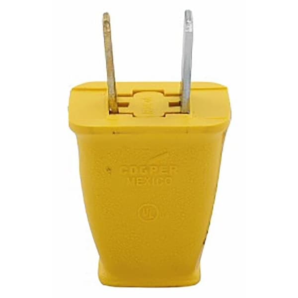Eaton Wiring Devices Electrical Plug, 2 Pole, 15 A, 125 V, NEMA NEMA 115, Yellow - SA540GD