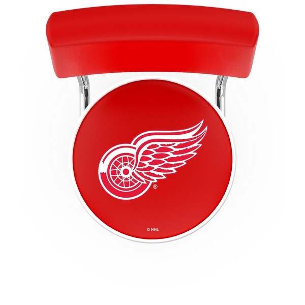 Holland Bar Stool Co 30" Chrome 2-Ring Detroit Red Wings Swivel Bar Stool, Back - L7C430DETRED