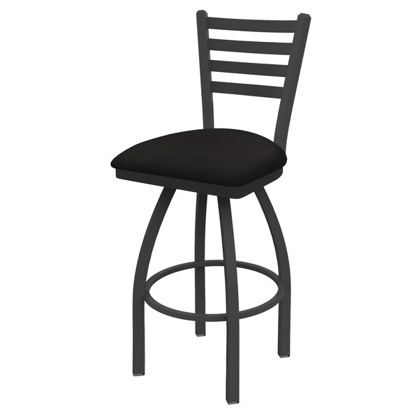 Holland Bar Stool Co 30" Swivel Bar Stool, Pewter Finish, Canter Espresso Seat - 41030PW003