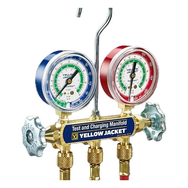 Yellow Jacket Manifold Gauge Set, 5 ft L, 2 1/2 in Gauge - 42715