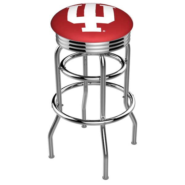 Holland Bar Stool Co 30" Chrome 2-Ring Indiana Swivel Bar Stool, Accent Ring - L7C3C30INDNAU