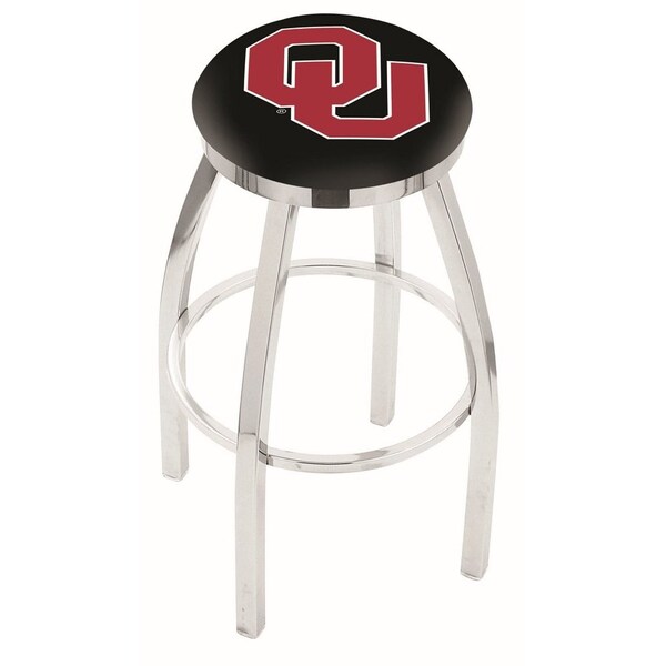 Holland Bar Stool Co 25" Chrome Oklahoma Swivel Bar Stool, Accent Ring - L8C2C25OKLHMA