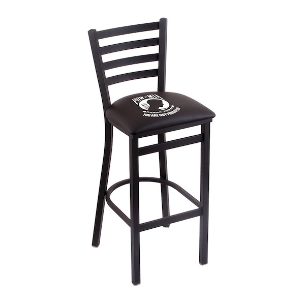 Holland Bar Stool Co 30" Blk Wrinkle POW/MIA Stationary Bar Stool, Ladder Back - L00430POWMIA