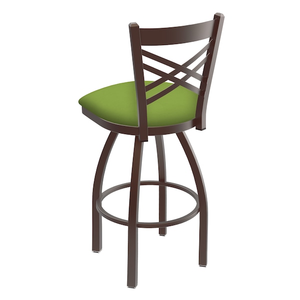 Holland Bar Stool Co 30" Swivel Bar Stool, Bronze Finish, Canter Kiwi Green Seat - 82030BZ009