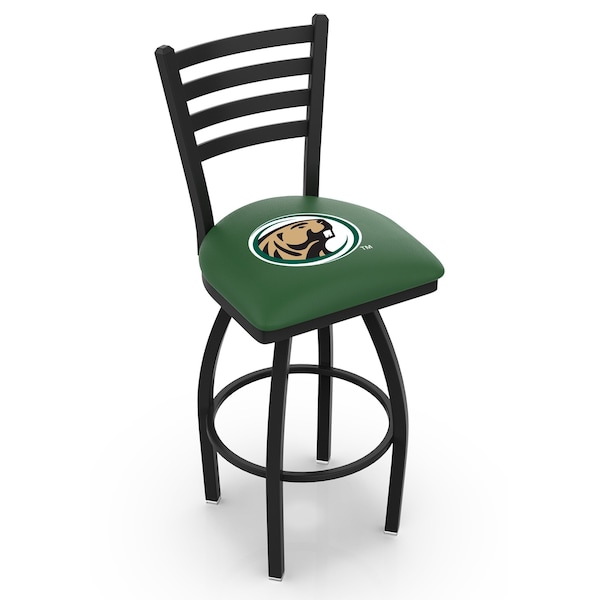 Holland Bar Stool Co 25" Blk Wrinkle Bemidji State Swivel Bar Stool, Ladder Back - L01425BMIJST