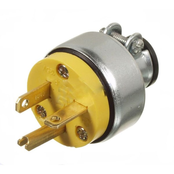 American Imaginations 20 AMP Round Yellow 3-Wire Plug Plastic-Stainless Steel - AI-36906