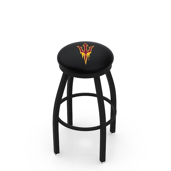 Holland Bar Stool Co 30" Blk Wrinkle Arizona State Swivel Bar Stool, Accent Ring, Pitchfork - L8B2B30ARIZST-F