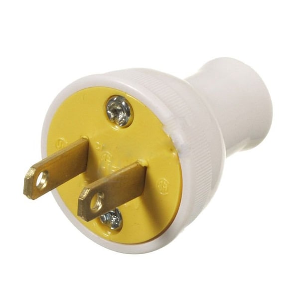 American Imaginations 15 AMP Round White 2 Wire Heavy Duty Plug Plastic - AI-36921