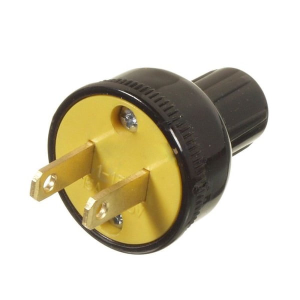 American Imaginations 15 AMP Round Black 2 Wire Heavy Duty Plug Plastic - AI-36920