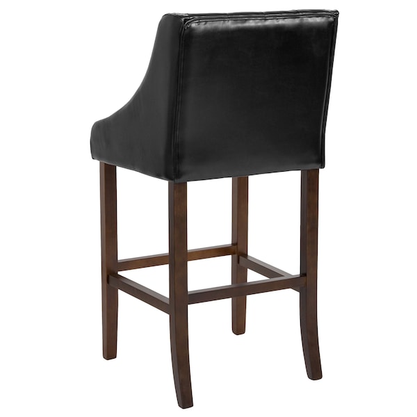 Flash Furniture Black Leather/Wood Stool, 30", PK2 - 2-CH-182020-T-30-BK-GG