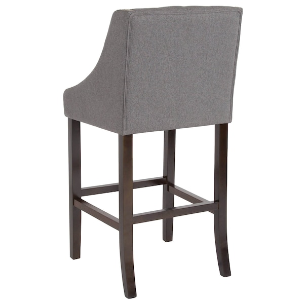 Flash Furniture Gray Fabric/Wood Stool, 30", PK2 - 2-CH-182020-T-30-DKGY-F-GG