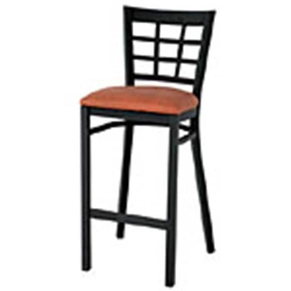Alston Quality Alston Quality 210-30-BLK-Tan 30 in. H Lattice Back Bar Stool Black Frame - 210-30/BLK/TAN