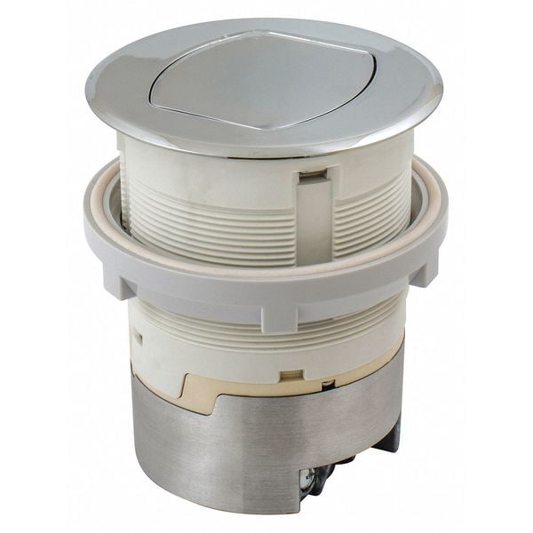 Hubbell Wiring Device-Kellems Ktcn Cntr, Receptacle, Surf Chrome, 15A Kit - RCT200CH