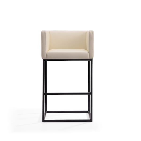 Manhattan Comfort Embassy Barstool in Cream and Black (Set of 2) - 2-BS018-CR