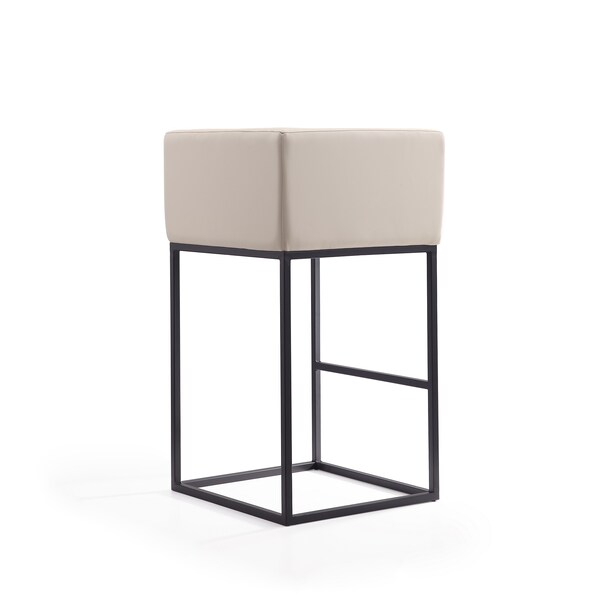 Manhattan Comfort Embassy Barstool in Cream and Black (Set of 2) - 2-BS018-CR