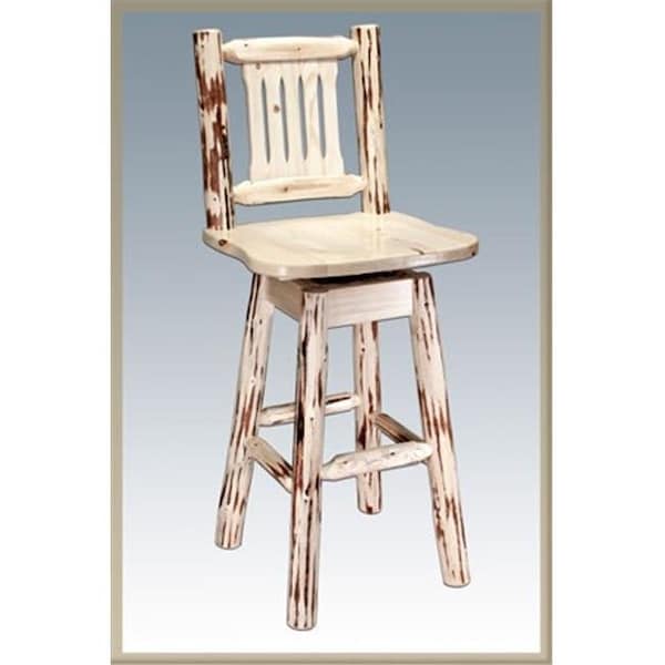 Montana Woodworks Montana Woodworks MWBSWSNR Montana Collection Barstool with Back & Swivel Ready To Finish - MWBSWSNR