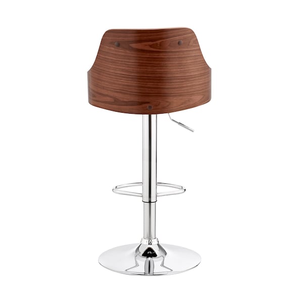 Armen Living Asher Adjustable Cream Faux Leather and Chrome Finish Bar Stool - LCARBAWACR