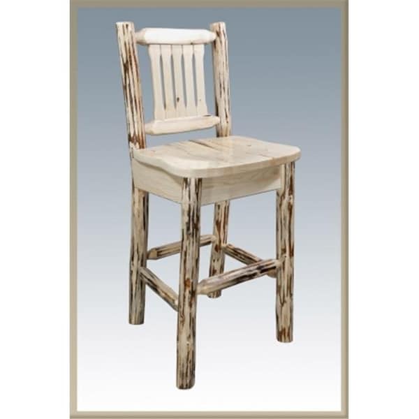 Montana Woodworks Montana Woodworks MWBSWNR Montana Collection Barstool  with Back Ready to Finish Standard Wooden Seat - MWBSWNR