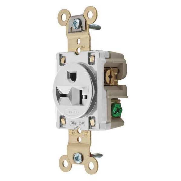 Hubbell Receptacle, 20 A Amps, 250V AC, Flush Mount, Single Outlet, 6-20R, Brown - HBL5461WR