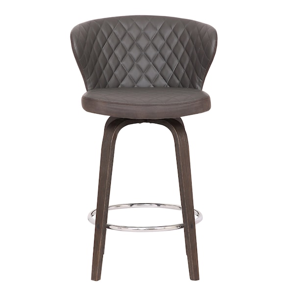 Armen Living Mynette 30" Swivel Brown Faux Leather Bar Stool - LCMTBAWABR30